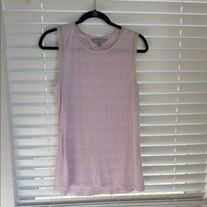 Athleta Pink Ribbed Fitted Tank Top